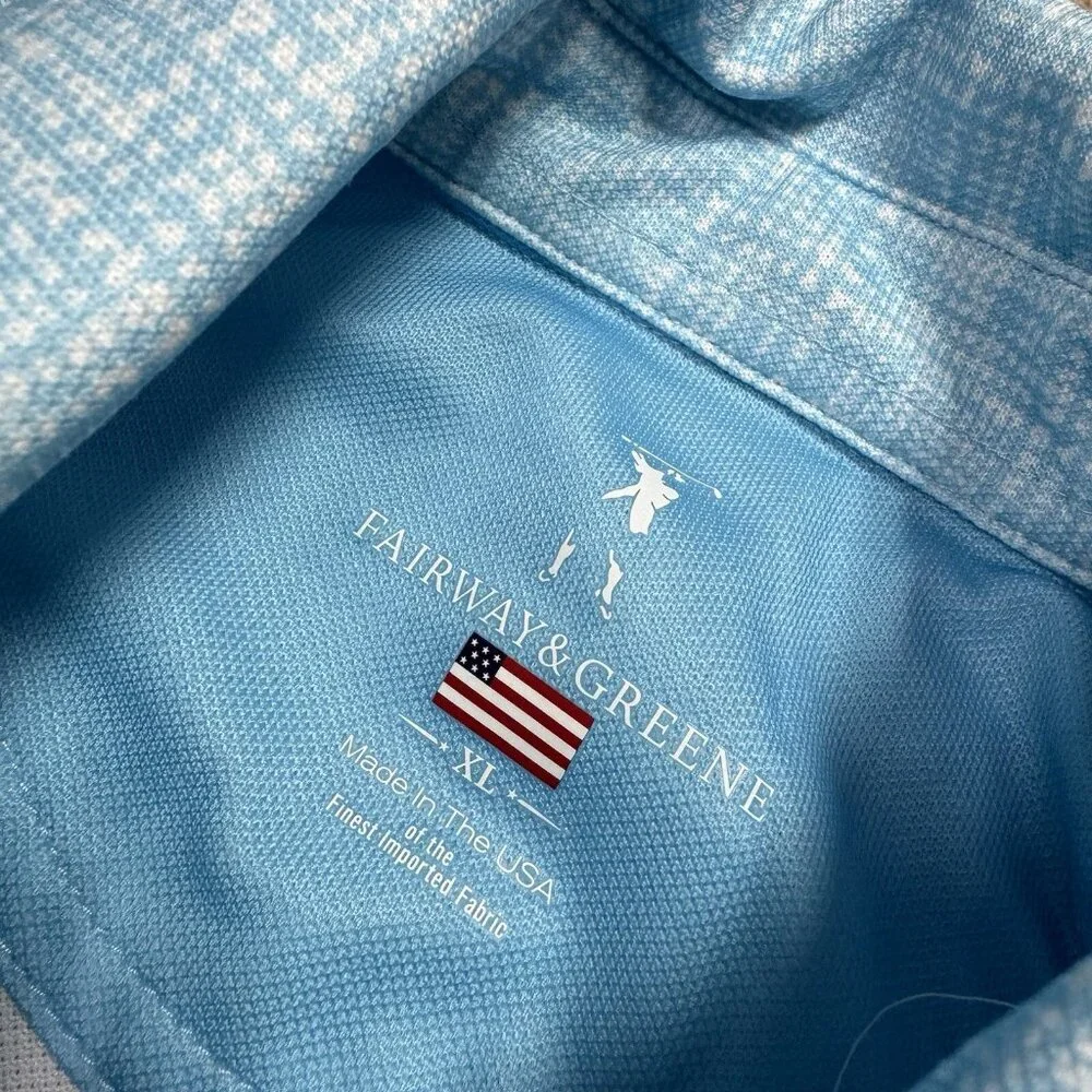 Fairway & Greene Polo Blue Short Sleeve Men’s Size XL